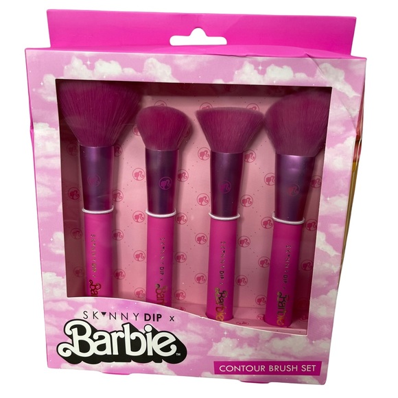 Barbie Skincare New Skinnydip X Barbie Contour Brush Set 5 Pink